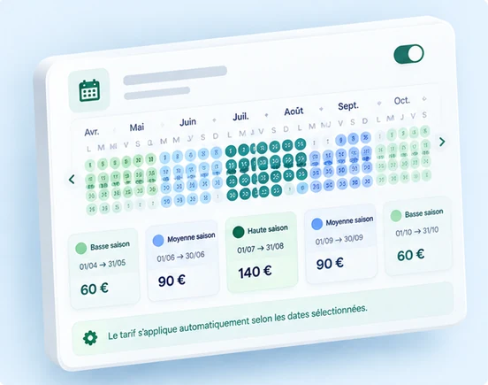 Interface DIRECT HPA pour automatiser les tarifs d’un camping selon la basse, moyenne et haute saison