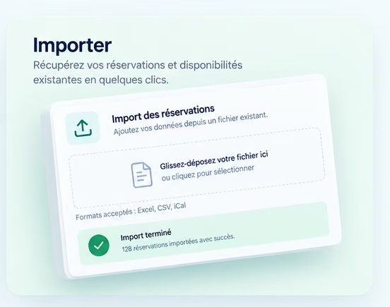 Import de réservations et disponibilités dans le calendrier de gestion d’un camping