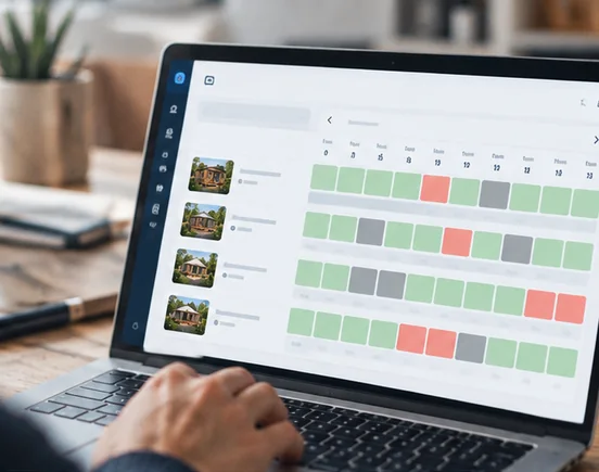 Interface DIRECT HPA présentant une vue d’ensemble des disponibilités de plusieurs hébergements