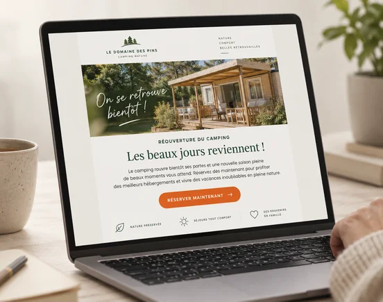 Exemple de campagne DIRECT HPA pour encourager la réservation anticipée d’un séjour en camping