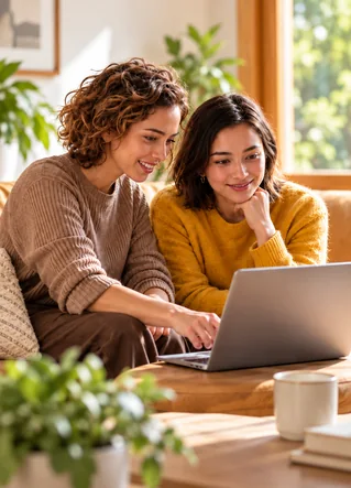 Deux personnes consultant l’offre de lancement DIRECT HPA sur un ordinateur portable